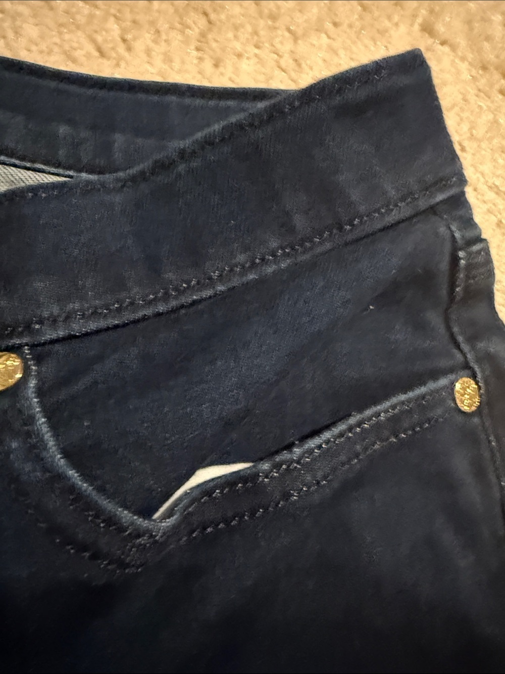 Lilly Pulitzer Navy Straight-Leg Jeans with Gold-Tone Hardware - Picture 7 of 15